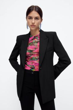 fitted shoulder pad blazer zara