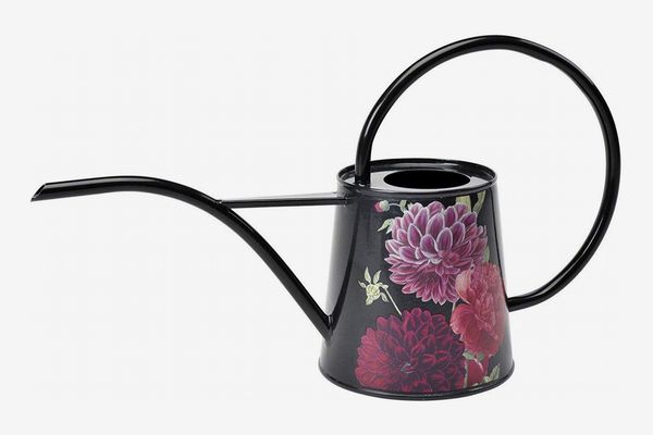 Burgon and Ball Galvanized Steel Indoor Watering Can, Peonies and Dahlias, 34-Ounce