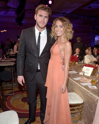 Liam Hemsworth and Miley Cyrus.