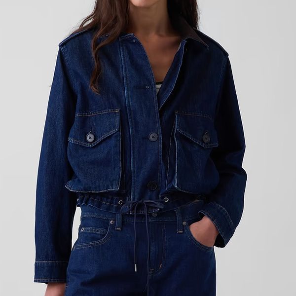 Gap Corduroy-Collar Relaxed Denim Jacket