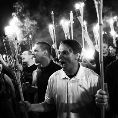 White supremacists rallying in Charlottesville.
