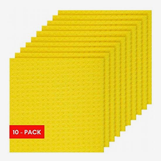 HOMEXCEL 10 Pack Swedish DishCloths for Kitchen, Reusable Sponge Cloth, Eco  Friendly Paper Towels & Washing Dishes, Highly Absorbent, 3 Colors