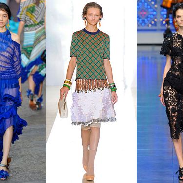 Looks from Missoni, Marni, and Dolce & Gabbana.
