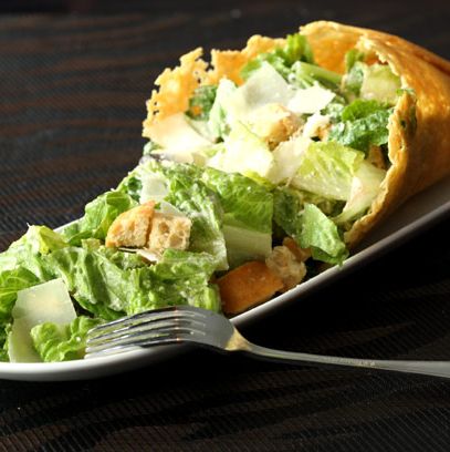 Crisp Romaine, classic Caesar dressing, Parmesan crisps, white anchovies