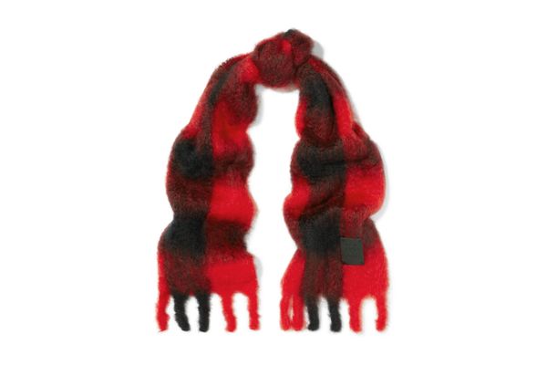 LOEWE Plaid mohair and wool-blend scarf