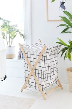 Grid Printed Folding Hamper