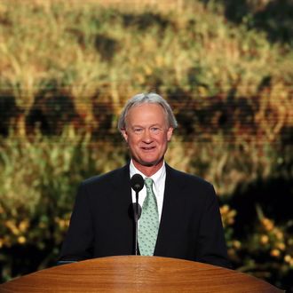 CHARLOTTE, NC - SEPTEMBER 04: Rhode Island Gov. Lincoln Chafee speaks during day one of the Democratic National Convention at Time Warner Cable Arena on September 4, 2012 in Charlotte, North Carolina. The DNC that will run through September 7, will nominate U.S. President Barack Obama as the Democratic presidential candidate. (Photo by Alex Wong/Getty Images)