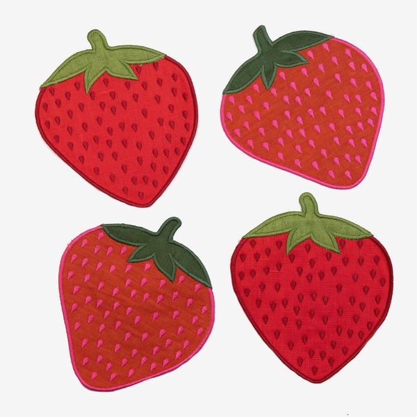 Piecework Puzzles Strawberry Cocktail Napkins - Set of 4