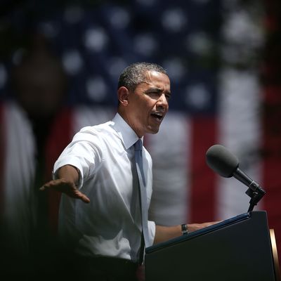 WASHINGTON, DC - JUNE 25: U.S. President Barack Obama speaks as he unveils his plan on climate change June 25, 2013 at Georgetown University in Washington, DC. President Obama laid out his plan to diminish carbon pollution and prepare the country for the impacts of climate change. (Photo by Alex Wong/Getty Images)