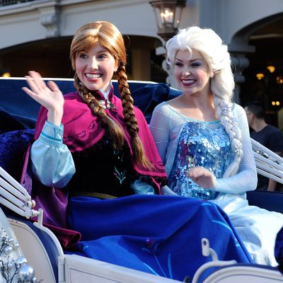 Anna and Elsa, who needs a girlfriend. Photo: Mark Ashman/Disney Parks via Getty Images