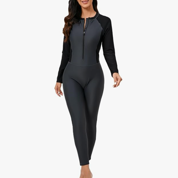 Alltoke Women’s Zip Front Full Body Rash Guard