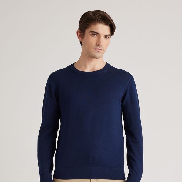 Quince Men's Organic Cotton-Silk Pique Crewneck Sweater
