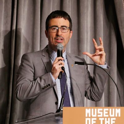 John Oliver speaks at the Museum Of The Moving Image Honors Richard Plepler & Charlie Rose at Saint Regis Hotel on June 11, 2014 in New York City. 