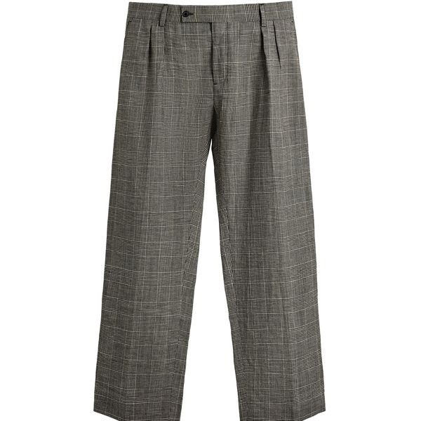 Aaron Levine x Zara Wool-Linen Plaid Suit Pants