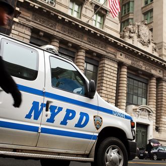 NEW YORK, NY - JANUARY 26: A New York Police Department (NYPD) van is viewed on January 26, 2012 in New York City. After New York City's police commissioner Raymond Kelly appeared in the film 