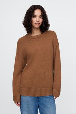 Gap Oversized Boyfriend Sweater - Cocoa Powder Brown