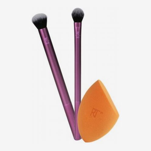 Real Techniques Eye Shadow and Blender Makeup Brush Duo + Miracle Complexion Makeup Blender Sponge