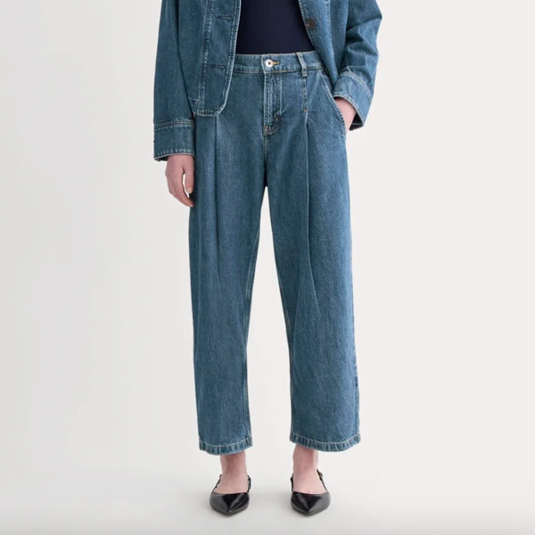 Everlane The High Rise Pleated Jean