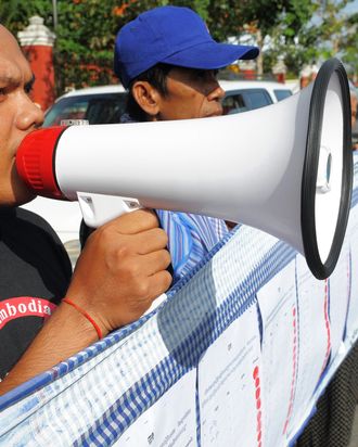 Protesters in Cambodia.