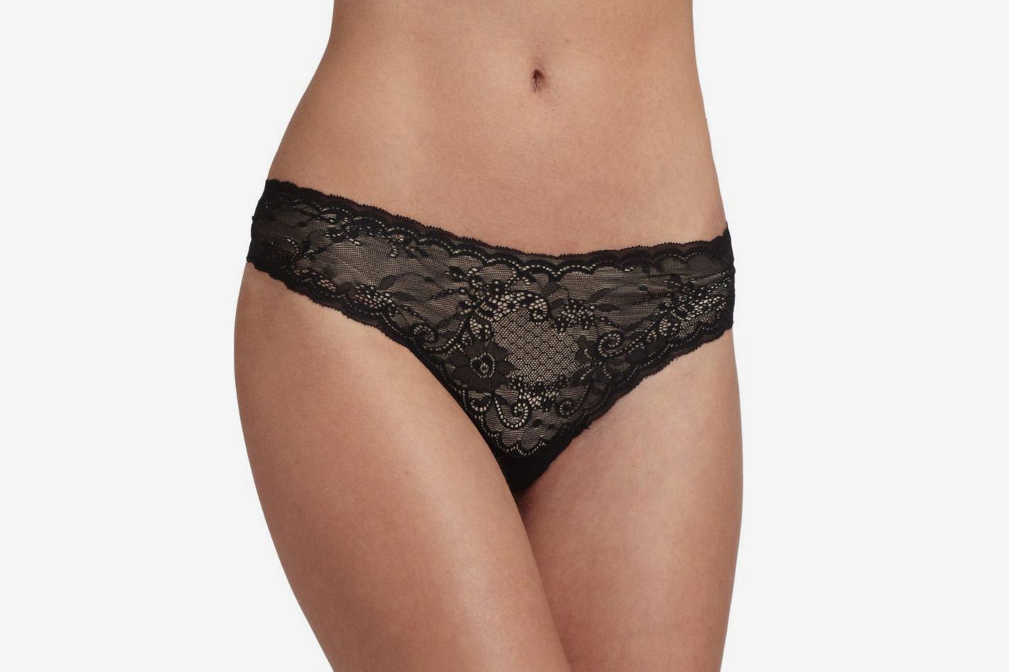 Laura Womens G-String Thong Adjusts to Your Fit See Through Lace