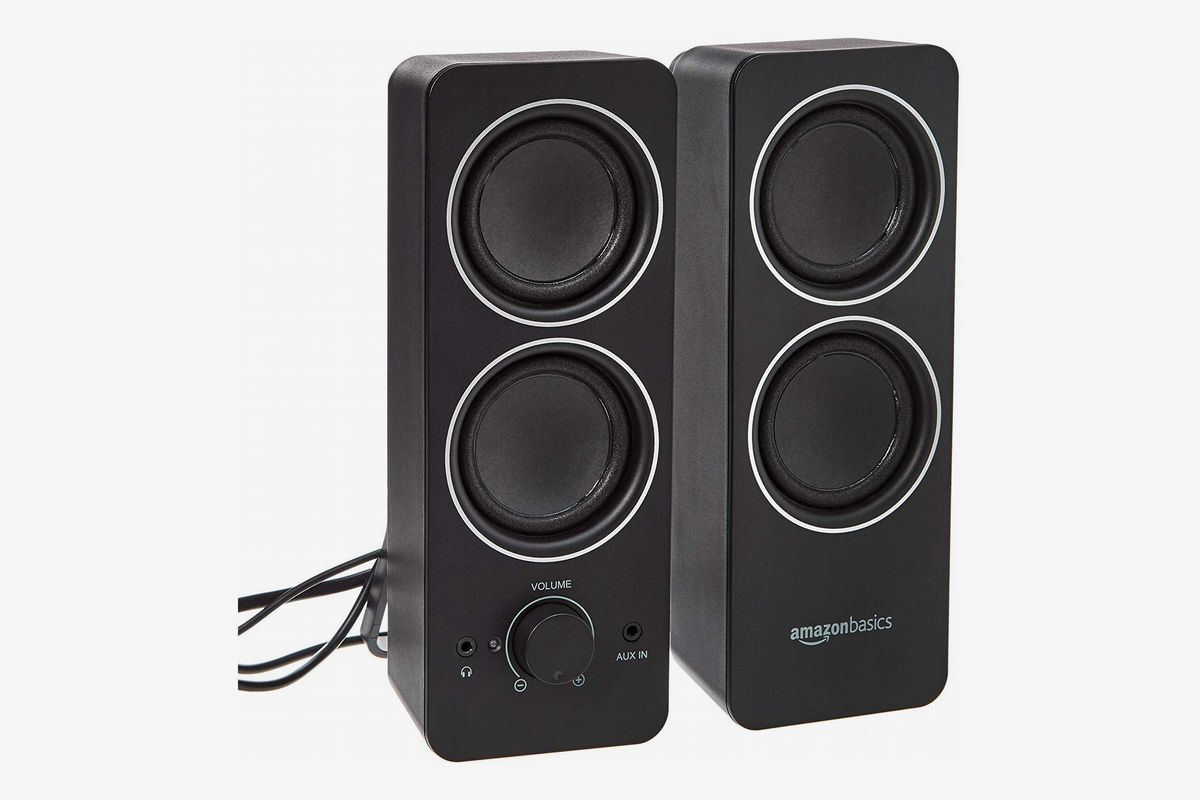 Basics Computer Speakers for Desktop or Laptop AC-Powered 