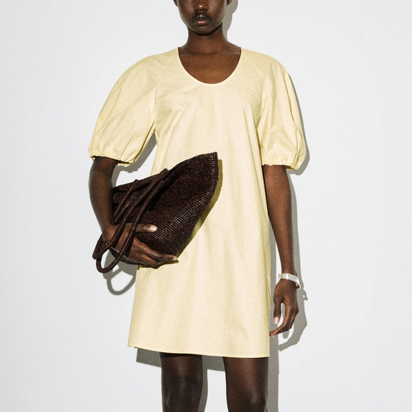 COS Puff-Sleeve Cotton Mini Dress