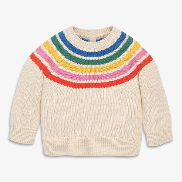 Primary Baby Sweater in Rainbow Stripe