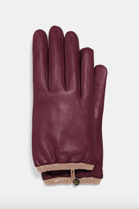 coach gloves leather