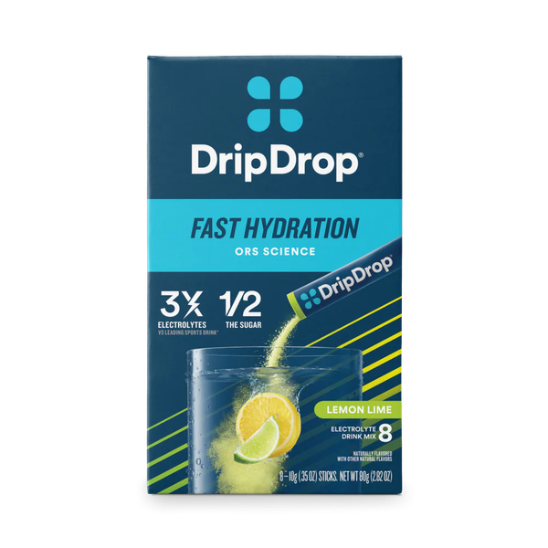 DripDrop Fast Hydration Electrolyte Drink Mix - Lemon Lime, 8 Count