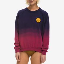 Aviator Nation Faded Smiley Embroidery Sweatshirt