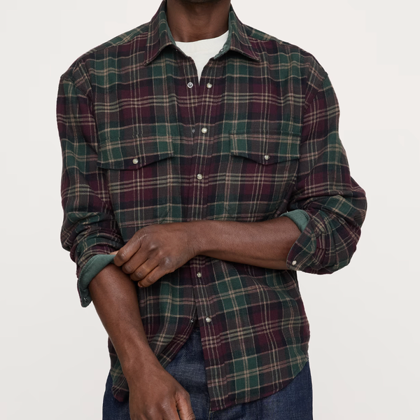 Banana Republic Relaxed-Fit Plaid Twill Shirt