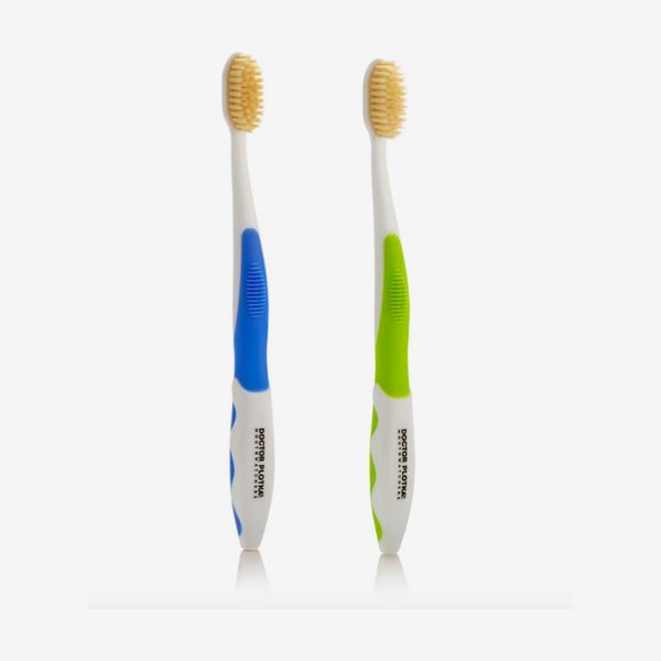 Doctor Plotka's Mouthwatchers Antimicrobial Floss Bristle Silver Toothbrush, 2 Pack