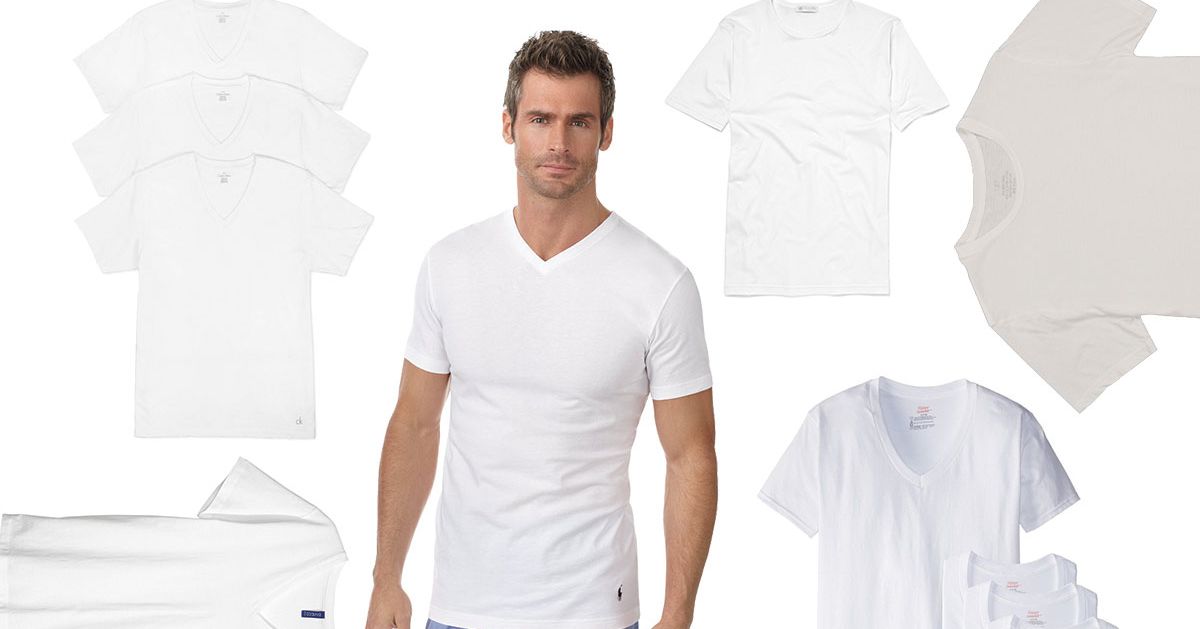 Regular Fit V-neck T-shirt - White - Men