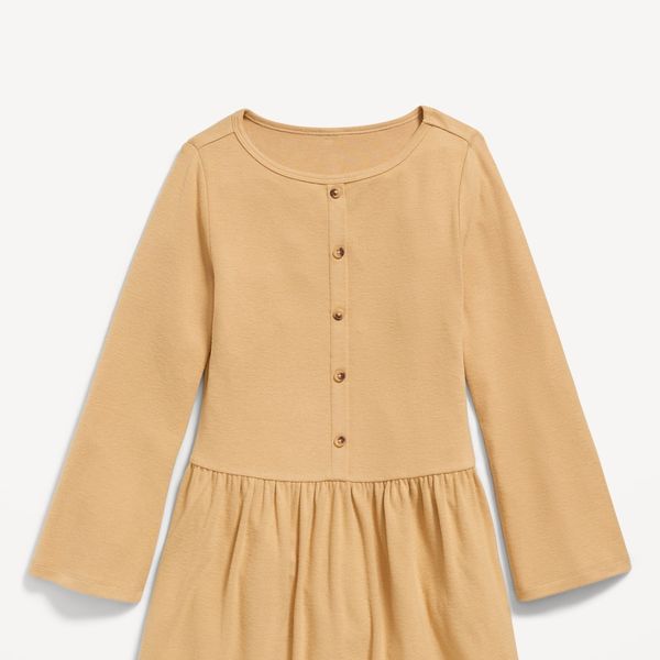 Old Navy Long-Sleeve Button-Front Fit and Flare Dress for Girls