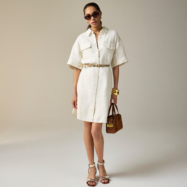 J.Crew Utility Shirtdress In Linen