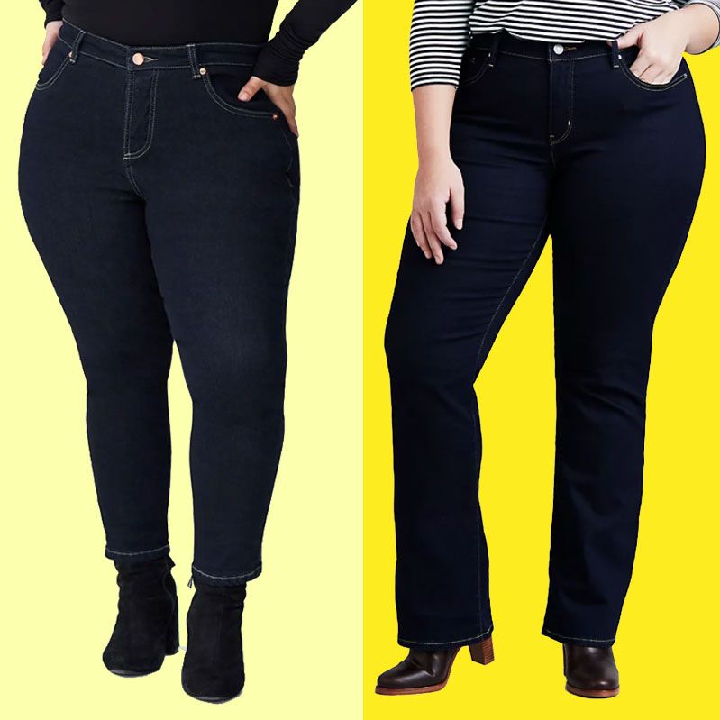 MZ4EVER Womens Plus Size Jeans High Waisted Stretchy Straight Leg Pull-on Jeans 