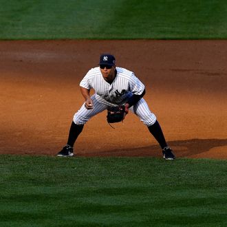 NEW YORK, NY - OCTOBER 14: Alex Rodriguez #13 of the New York Yankees readies on defense at third base against the Detroit Tigers during Game Two of the American League Championship Series at Yankee Stadium on October 14, 2012 in the Bronx borough of New York City. (Photo by Al Bello/Getty Images) *** Local Caption *** Alex Rodriguez