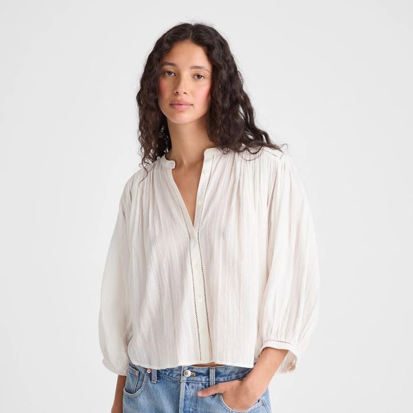 Madewell Shirred Button-Up Blouse