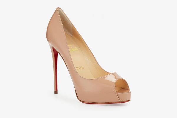 Christian Louboutin New Very Prive Patent Red Sole Pump (Beige)