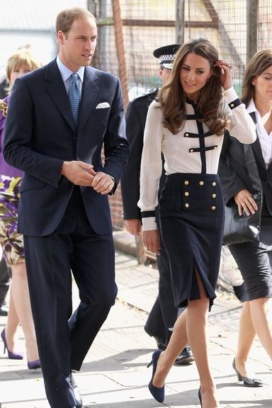 BIRMINGHAM, ENGLAND - AUGUST 19: Prince William, Duke of Cambridge and Catherine, Duchess of Cambridge arrive at Summerfield Community Centre, on August 19, 2011 in Birmingham, England. The Centre is at the heart of the Winson Green Community which was very badly affected by the riots last week.   (Photo by Chris Jackson/Getty Images)