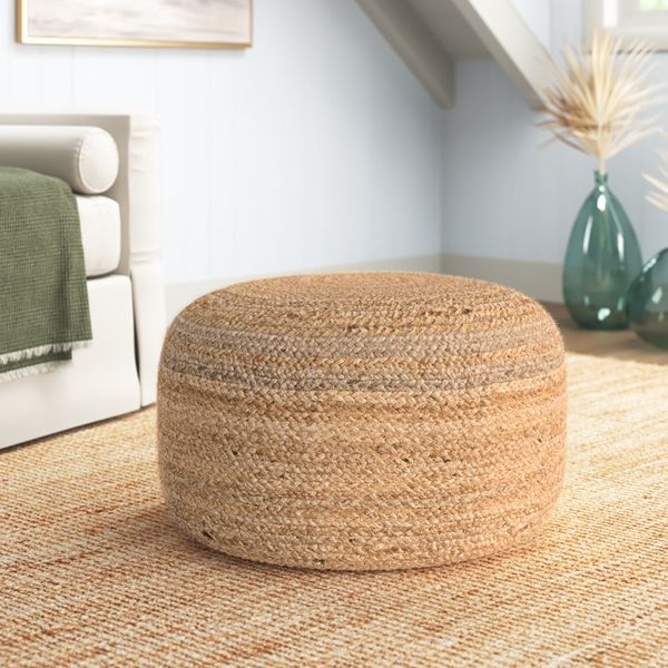 Sand & Stable Shipka 29'' Wide Round Pouf Ottoman