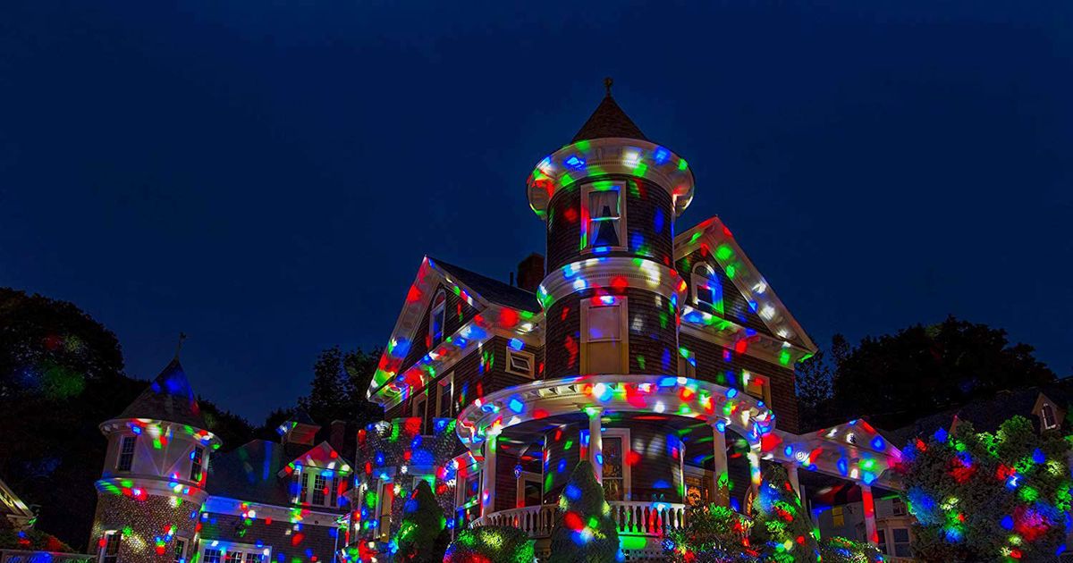 US Christmas Projector Light Moving LED Laser Landscape Outdoor Xmas Santa Lamp 