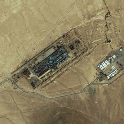 An IKONOS satellite image of a facility near Kabul, Afghanistan taken on July 17, 2003. A Washington Post on November 2, 2005 refers to this facility as the largest CIA covert prison in Afghanistan, code-named the Salt Pit. 