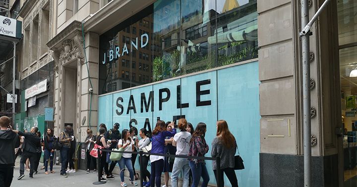 j brand sample sale