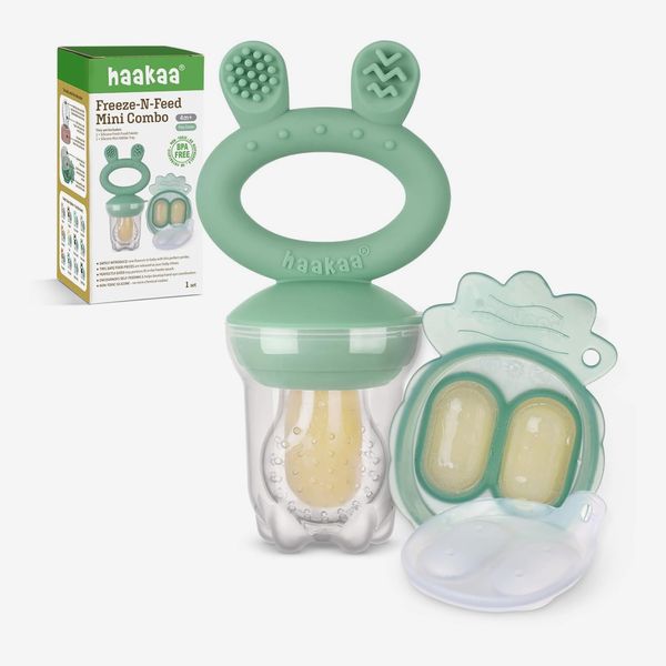 Haakaa Baby Fruit Food Feeder & Mini Freezer Nibble Tray Combo