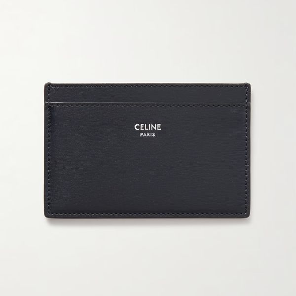 Celine Homme Logo-Print Textured-Leather Cardholder