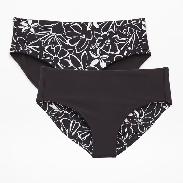 Athleta Girl Reversible Mid Rise Swim Bottom - Soleil Floral/Black