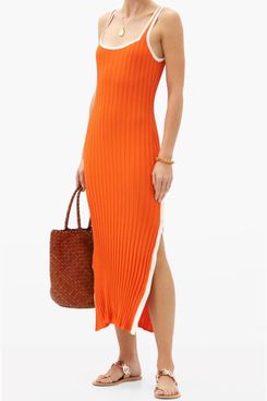 Solid and Striped Kimberley Side Slit Rib Knit Dress