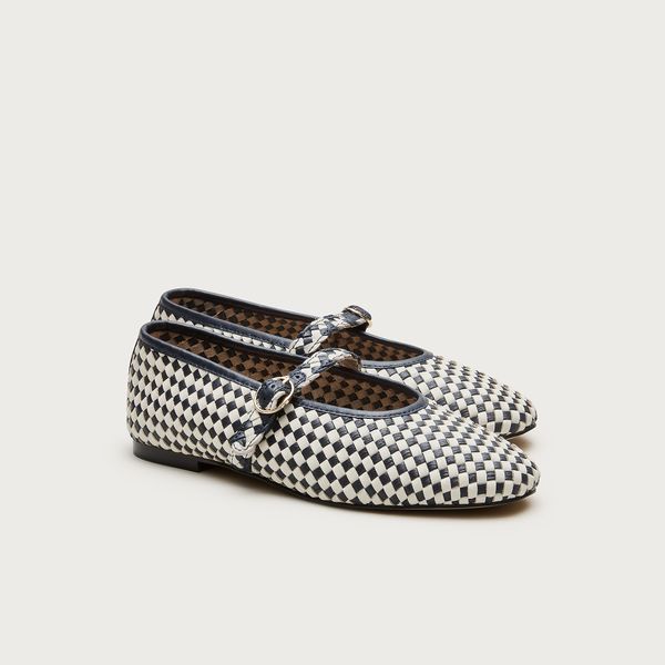 J.Crew Mary Jane Ballet Flats in Woven Leather