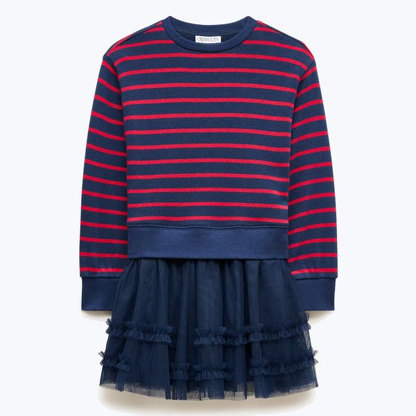 J.Crew Girls' Sweatshirt Mixy Dress with Tulle